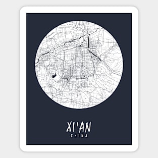 Xian, Shaanxi, China City Map - Full Moon Magnet